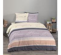 CÔTE DECO Parure de lit 220x240 cm Adulte en Microfibre Home Sweat - Housse de Couette 220x240 cm + 2 Taies d'oreiller 63x63 cm géométrique Rose, Gris et Vert - Set de Housse de Couette en Microfibre