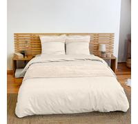 CÔTE DECO Parure de Lit 220x240cm - Adulte Velours Côtelé Crème - 3 pièces