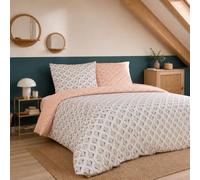 CÔTE DECO Parure de lit 220x240cm Géométrique Rose, Gris - 3 pièces