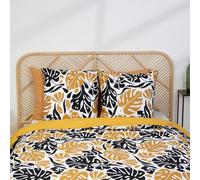 CÔTE DECO Parure de lit 220x240cm Géométrique Tropicaux Jaune - 3 pièces