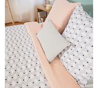 CÔTE DECO Parure de lit avec Housse de Couette 220x240 cm + 2 Taies d'oreiller 63x63cm pour lit 2 Personnes géométrique Rose Microfibre