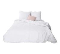 Côté déco - Parure de lit - Coton et Lin - 240 x 260 cm - Blanc Blanc G