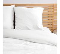 CÔTE DECO Parure de Lit Effet Gaze de Coton 220x240 cm Adulte - Housse de Couette + 2 Taies d'oreiller 63x63 cm Bi-Matière en Microfibre Gaufrée et Lavée (Blanc, 220x240cm)