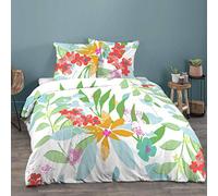 CÔTE DECO Parure de lit Housse de Couette Liane 100% Coton 260x240 cm + 2 taies d'oreiller 63x63 cm