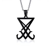 CÔTÉ DÉMON DE Lucifer Bijoux SATANIQUES Sceau Sigil Symbole DE CHORONZON Collier Pendentif en Noir Gothique PAÏEN Satan Bijoux Unisexes