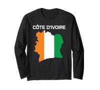 Côte D'Ivoire Côte D'Ivoire Drapeau Carte Afrique de l'Ouest Fierté Afrique Manche Longue