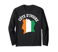 Côte D'Ivoire Côte D'Ivoire Drapeau Carte Afrique de l'Ouest Fierté Afrique Manche Longue