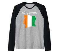Côte D'Ivoire Côte D'Ivoire Drapeau Carte Afrique de l'Ouest Fierté Afrique Manche Raglan
