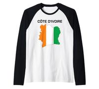 Côte D'Ivoire Côte D'Ivoire Drapeau Carte Afrique de l'Ouest Fierté Afrique Manche Raglan