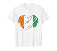 Cote D'ivoire Heart Cote D'ivoire Flag Pride T-Shirt