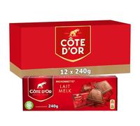 CÔTE D'OR - 12 Paquets de 24 Mignonnettes au Chocolat au Lait - Mignonnettes de Chocolat Emballés Individuellement - Idéal Pause Café ou Goûter - Lot de 12x240g