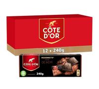 CÔTE D'OR - 12 Paquets de 24 Mignonnettes au Chocolat Noir - Mignonnettes de Chocolat Emballés Individuellement - Idéal Pause Café ou Goûter - Lot de 12x240g