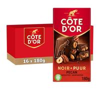 CÔTE D'OR - 16 Tablettes Côte d'Or Bloc Chocolat Noir, Noix de Pécan et Noisettes 180g - Chocolat Noir, Noix de Pécan, Noisettes - Lot de Tablettes de Chocolat - Lot de 16x180g