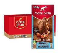 Cote D'Or - 16 Tablettes de chocolat au lait à la pointe de sel et aux amandes caramélisées - (16x180g)