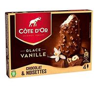COTE D'OR 4 Batonnets Vanille Chocolat Lait Noisette - La boite de 4, 260g