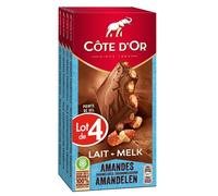 Cote D'Or - 4 Tablettes de chocolat au lait à la pointe de sel et aux amandes caramélisées - (4x180g)
