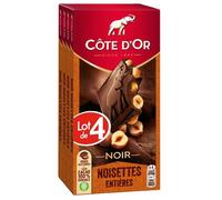 Cote D'Or - 4 Tablettes de chocolat noir aux noisettes entières - (4x180g)
