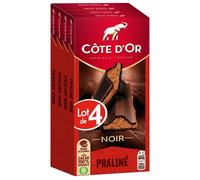Cote D'Or - 4 Tablettes de chocolat noir fourré praliné - (4x200g)