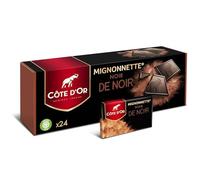 COTE D'OR - Carrés Chocolat Noir Intense, Plaisir Fondant à Partager (Boîte 24 x 10g) - Le Lot De 3