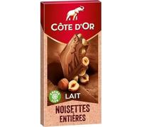 Côte d'Or Chocolat au lait noisettes entières - Les 4 tablettes de 180g