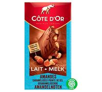 Côte d'Or Chocolat Lait Bloc Amandes Caramélisées Pointe de Sel, 180g