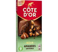 CÔTE D'OR - Chocolat Noir Amandes, Tablette Gourmande, 180G - Lot De 4