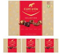 CÔTE D'OR - Coffret Collection - Assortiment 36 Chocolats - 4 Recettes : Double Noisette, Cacao Intense, Sensation Caramel, Rocher Amandes, Dôme Noisette - Idée Cadeau Noël à Offrir - 1 Boîte de 345g