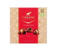 CÔTE D'OR - Coffret Collection de Fêtes - Assortiments de 13 Pralines - 3 Recettes : Double Noisette, Sensation Caramel, Dôme Noisette - Boîte Chocolat à Offrir - Idée Cadeau Noël - Boîte de 135 g