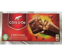Côte d'Or - Lait Éclats De Noisettes Original - 400 g (2 x 200 g) - Tablette / Barres de chocolat emballée individuellement - Importé de Belgique