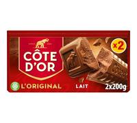 CÔTE D'OR - Lot de 2 Tablettes Côte d'Or L'Original - Chocolat au Lait Côte d'Or L'Original - Idéal à Pâtisser - 2x200g