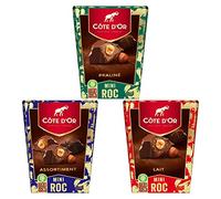 Côte d'Or - Lot de 3 Boîtes de Mini Roc Lait, Praliné, Mix - Chocolats de Noël - Idéal à Partager - 3 Boîtes de 279 g