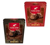 Côte d'Or - Lot de 4 Boîtes de Mini Bouchée Lait (2 x 197 g) & Noir Truffé (2 x 158 g) - Chocolats de Noël - Idéal à Partager