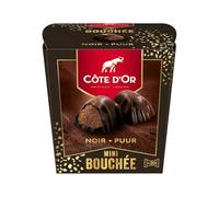 CÔTE D'OR - Mini Bouchée Noir Truffé - Chocolat Noir Fourré au Chocolat Noir Truffé - Chocolats de Noël - Boîte à Partager ou à Offrir - Boîte d'Environ 20 Mini Bouchées - 1 Boîte de 158 g