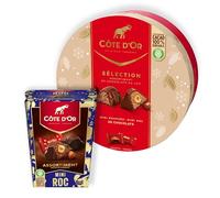 CÔTE D'OR - Mini Roc Mix de 279g & Coffret Sélection de 187g - Assortiments de Chocolats de Fêtes - Bouchées de Chocolat Onctueux - Boîtes à Partager ou à Offrir - Idée Cadeau Noël - Lot de 2