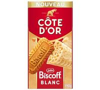 CÔTE D'OR - Tablette Côte d'Or L'Original - Chocolat Blanc Côte d'Or aux éclats de Biscoff Speculos - 190g
