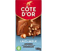 CÔTE D'OR Tablette de Chocolat au Lait aux Amandes Caramélisées et Pointe de Sel 180g