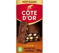 CÔTE D'OR Tablette de chocolat noir aux noisettes entières 100 g