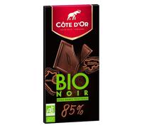 COTE OR - Chocolat Noir Intense 85% Bio, Saveur Riche et Fondante, Tablette 100g - Le lot de 4