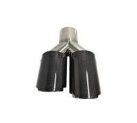 CôTé Queue Gorge 1 Embout D'échappement Universel Brillant En Forme De Y Double Fibre Carbone Et Acier Inoxydable Gauche Ou Droite Sifflet D'éChappement Pour Voiture(L,63mm-89mm)