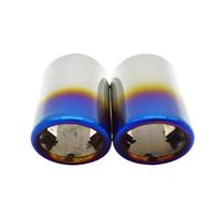 CôTé Queue Gorge Lot De 2 Embouts D'échappement En Acier Inoxydable Pour Volvo Pour XC60 S60 XC90 V40 V60 2011-2014 Sifflet D'éChappement Pour Voiture(Bleu)