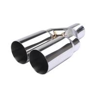 CôTé Queue Gorge Silencieux D'échappement Universel Double Cylindre En Acier Inoxydable Entrée 63Mm Sortie 76Mm Pour Voiture Sifflet D'éChappement Pour Voiture