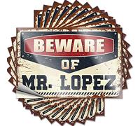 COTECI Autocollants de voiture drôles Beware Of Mr. Lopez Autocollant drôle 10 pièces décalcomanies de voiture autocollants de voiture Noël (taille : 8 x 12 cm)