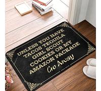 COTECI Unless You Have Tacos Tequila Girl Scout Cookies Or My Amazon Package Go Away Paillasson amusant avec envers en caoutchouc antidérapant Lavable en machine pour tapis de sol intérieur 40,6 cm (l