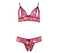 Cottelli Collection - Ensemble dentelle 2 pièces ouvert - Rouge Taille M