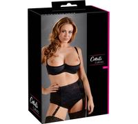 Cotelli Collection Cottelli Plus Size - Soutien-gorge ouvert merveilleusement raffiné avec bonnets légèrement rembourrés pour une entrée en scène de première classe - Taille 90D - Noir
