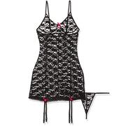 Cotelli Collection Robe à Bretelles avec Nœuds Roses