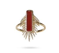 COTEMODE ACCESSOIRES DE MODE Bagues pour Femme Acier Inoxydable Suzie Pierre Naturelle Agate Rouge