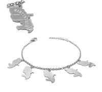 COTEMODE ACCESSOIRES DE MODE Bracelet pour Femme - Acier 316 argenté - Chaine et Motifs La Martinique