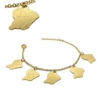 COTEMODE ACCESSOIRES DE MODE Bracelet pour Femme - Acier 316 doré - Chaine et Motifs Guyane