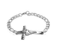 COTEMODE ACCESSOIRES DE MODE Johnny HALLYDAY - Bracelet gourmette en Acier Inoxydable